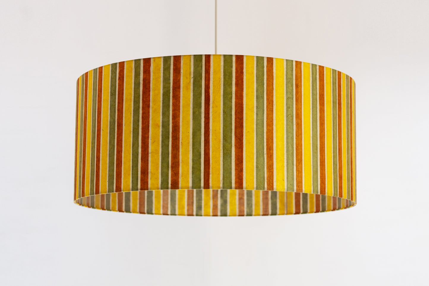 Drum Lamp Shade - P06 - Batik Stripes Autumn, 70cm(d) x 30cm(h)