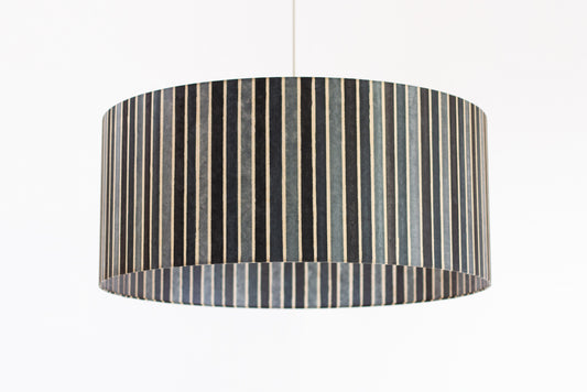Drum Lamp Shade - P08 - Batik Stripes Grey, 70cm(d) x 30cm(h)