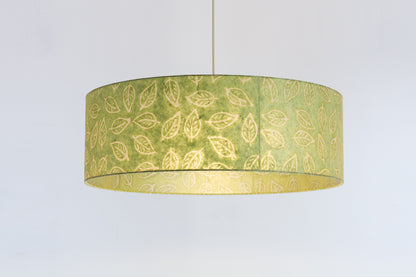 Drum Lamp Shade - P29 - Batik Leaf on Green, 60cm(d) x 20cm(h)