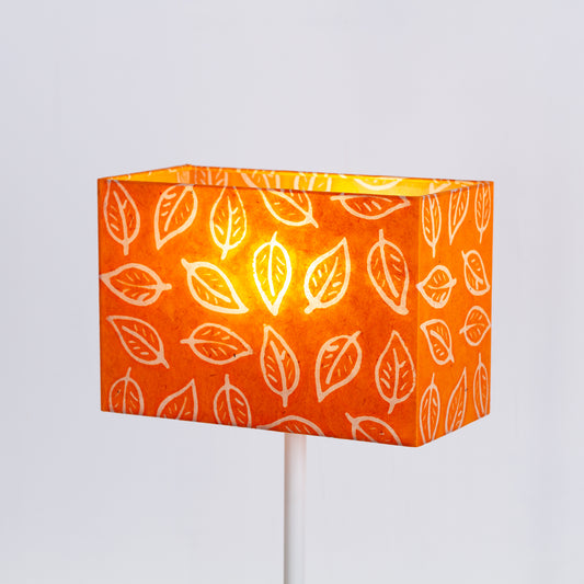 Rectangle Lamp Shade - B123 ~ Batik Leaf Orange, 30cm(w) x 20cm(h) x 15cm(d)