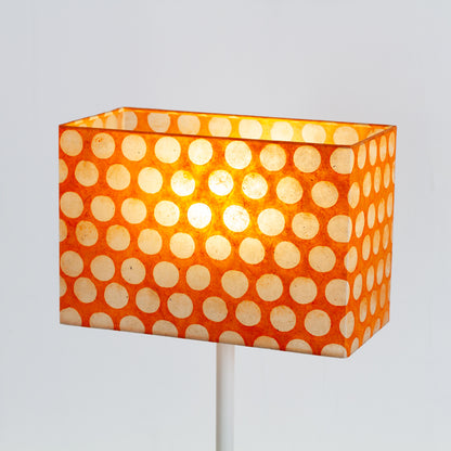 Rectangle Lamp Shade - B110 ~ Batik Dots on Orange, 30cm(w) x 20cm(h) x 15cm(d)