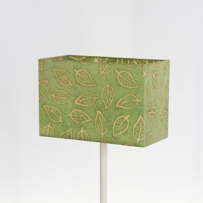 Rectangle Lamp Shade - P29 - Batik Leaf on Green, 30cm(w) x 20cm(h) x 15cm(d)