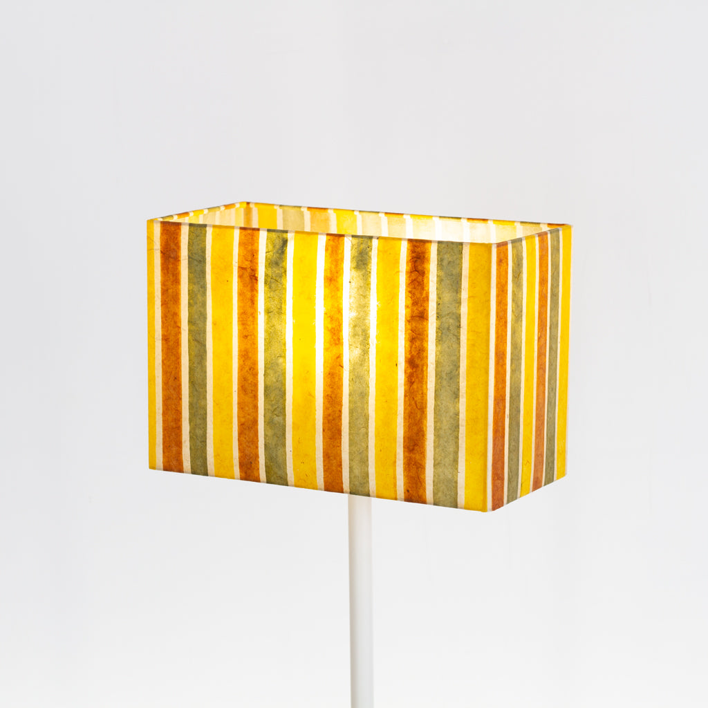 Rectangle Lamp Shade - P06 - Batik Stripes Autumn, 30cm(w) x 20cm(h) x 15cm(d)