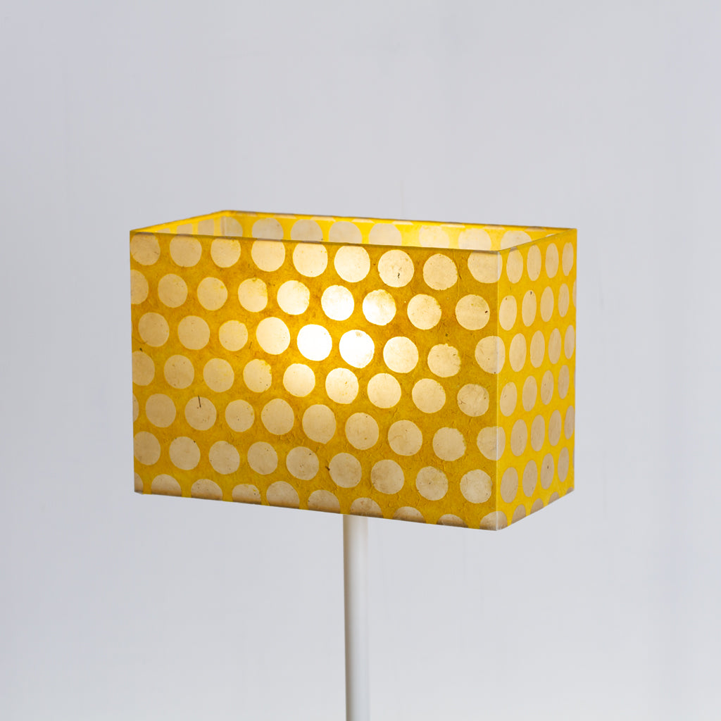 Rectangle Lamp Shade - P86 ~ Batik Dots on Yellow, 30cm(w) x 20cm(h) x 15cm(d)