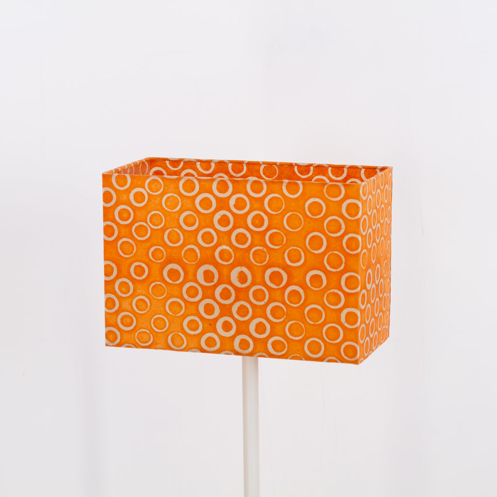 Rectangle Lamp Shade - P03 - Batik Orange Circles, 30cm(w) x 20cm(h) x 15cm(d)
