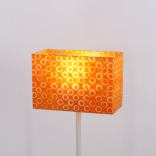 Rectangle Lamp Shade - P03 - Batik Orange Circles, 30cm(w) x 20cm(h) x 15cm(d)