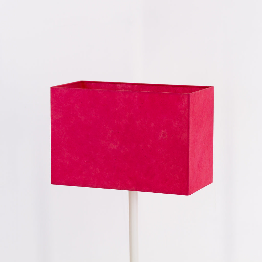 Rectangle Lamp Shade - P57 - Hot Pink Lokta, 30cm(w) x 20cm(h) x 15cm(d)
