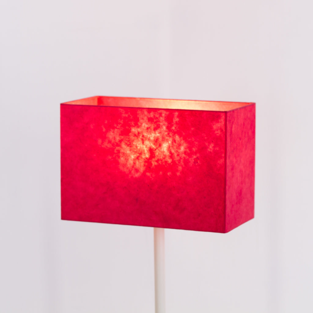 Rectangle Lamp Shade - P57 - Hot Pink Lokta, 30cm(w) x 20cm(h) x 15cm(d)
