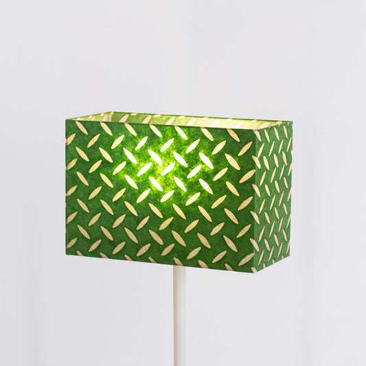 Rectangle Lamp Shade - P96 - Batik Tread Plate Green, 30cm(w) x 20cm(h) x 15cm(d)
