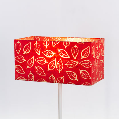 Rectangle Lamp Shade - P30 - Batik Leaf on Red, 40cm(w) x 20cm(h) x 20cm(d)