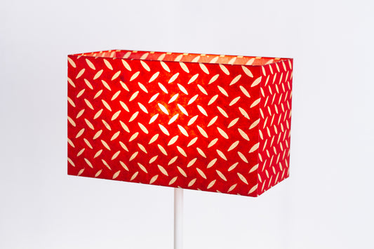 Rectangle Lamp Shade - P90 ~ Batik Tread Plate Red, 40cm(w) x 20cm(h) x 20cm(d)