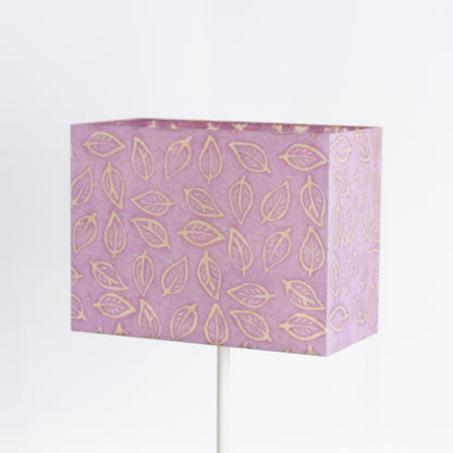 Rectangle Lamp Shade - P68 - Batik Leaf on Purple, 40cm(w) x 30cm(h) x 20cm(d)