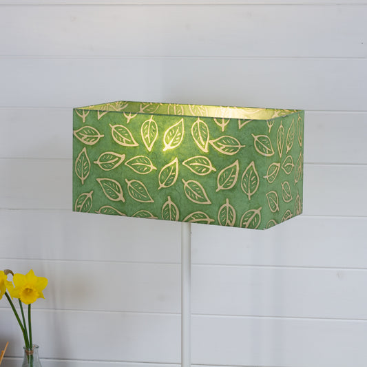 Rectangle Lamp Shade - P29 - Batik Leaf on Green, 40cm(w) x 20cm(h) x 20cm(d)