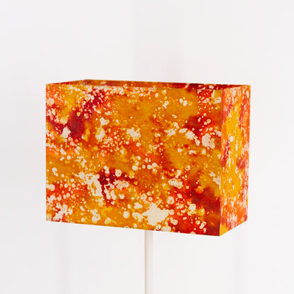 Rectangle Lamp Shade - B112 ~ Batik Lava Red/Orange, 40cm(w) x 30cm(h) x 20cm(d)