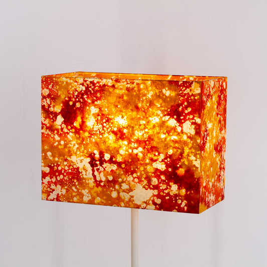Rectangle Lamp Shade - B112 ~ Batik Lava Red/Orange, 40cm(w) x 30cm(h) x 20cm(d)