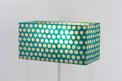 Rectangle Lamp Shade - P97 - Batik Dots on Cyan, 50cm(w) x 25cm(h) x 25cm(d)