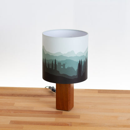 Forest Landscape Print ~ Green, Sapele Table Lamp