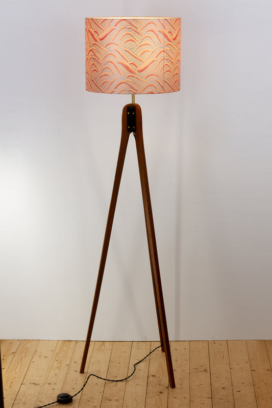 Sapele Tripod Floor Lamp - W09 ~ Peach Hills