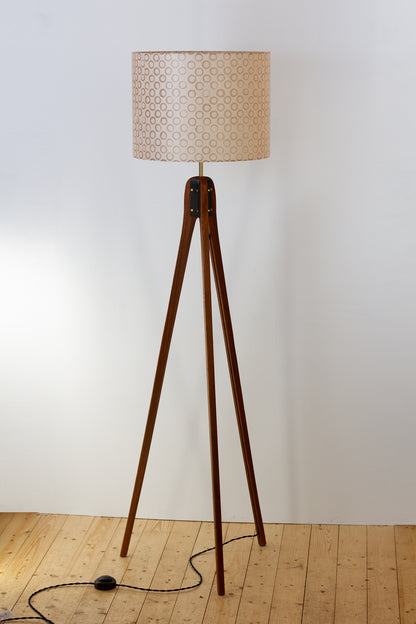 Sapele Tripod Floor Lamp - P74 - Batik Natural Circles