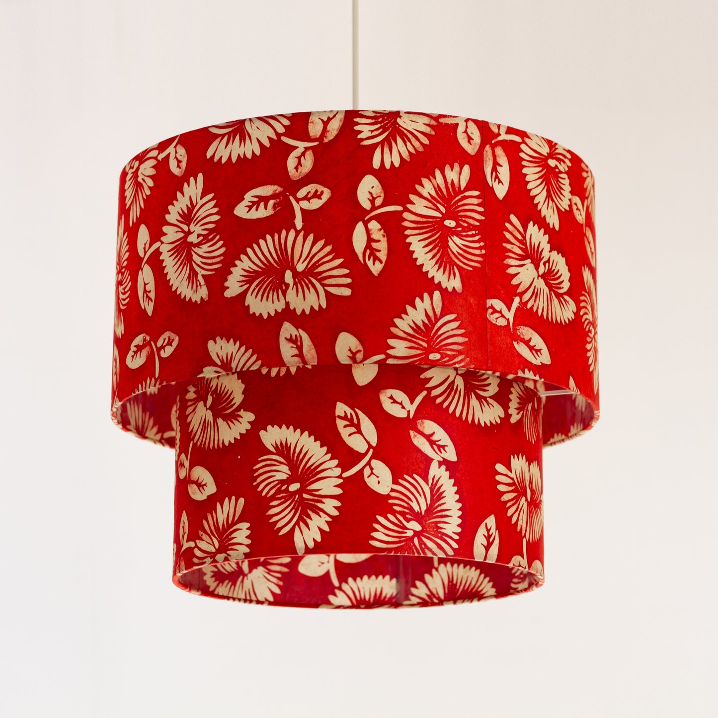 Tiered Lampshades ~ B118 Batik Peony Red