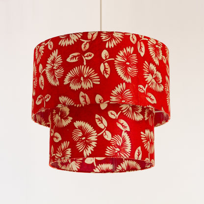 Tiered Lampshades ~ B118 Batik Peony Red