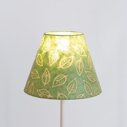 Conical Lamp Shade P29 - Batik Leaf on Green, 15cm(top) x 30cm(bottom) x 22cm(height)