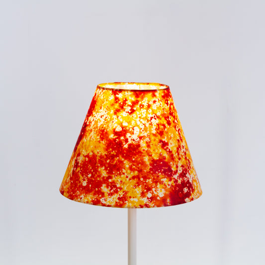 Conical Lamp Shade B112 ~ Batik Lava Red Orange, 15cm(top) x 30cm(bottom) x 22cm(height)