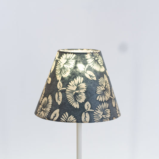 Conical Lamp Shade B119 ~ Batik Peony Grey, 15cm(top) x 30cm(bottom) x 22cm(height)