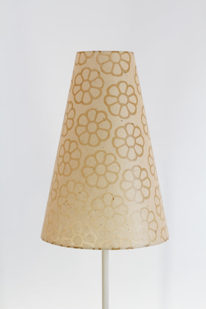 Conical Lamp Shade ~ 15cm(top) x 35cm(bottom) x 50cm(height) P17 Batik Big Flower Natural