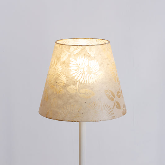 Conical Lamp Shade P09 - Batik Peony on Natural, 15cm(top) x 25cm(bottom) x 20cm(height)