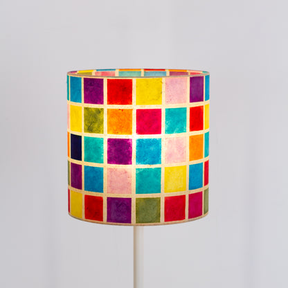 Drum Lamp Shade - P01 - Batik Multi Square, 25cm x 25cm