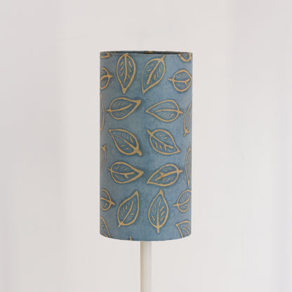 Drum Lamp Shade - P31 ~ Batik Leaf on Blue, 15cm(diameter)