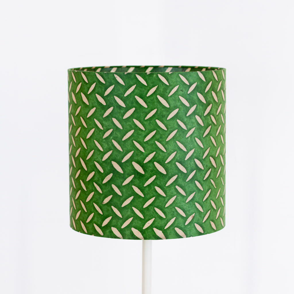 Drum Lamp Shade - P96 - Batik Tread Plate Green, 30cm(d) x 30cm(h)