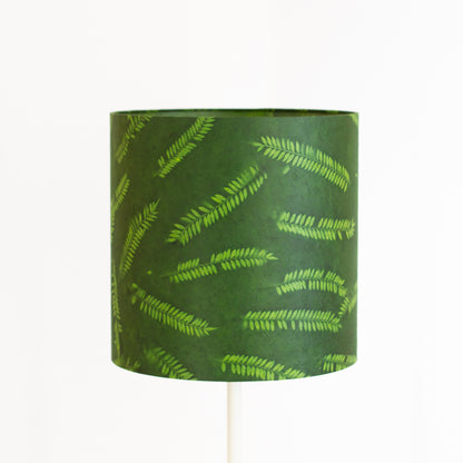 Drum Lamp Shade - P27 - Resistance Dyed Green Fern, 30cm(d) x 30cm(h)