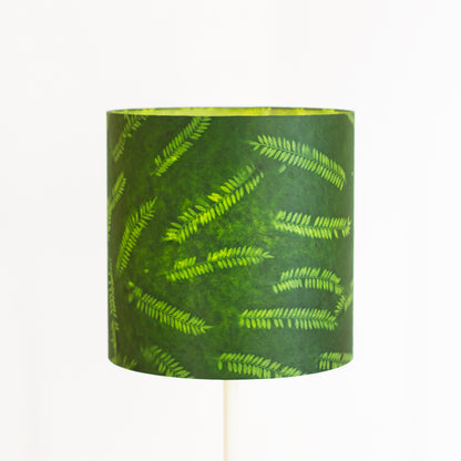 Drum Lamp Shade - P27 - Resistance Dyed Green Fern, 30cm(d) x 30cm(h)