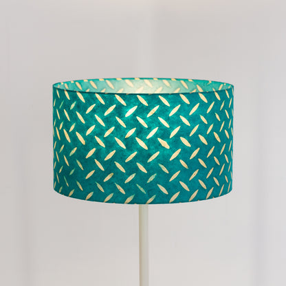 Drum Lamp Shade - P15 - Batik Tread Plate Mint Green, 35cm(d) x 20cm(h)
