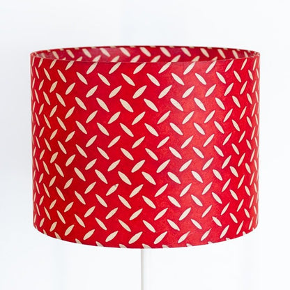 Drum Lamp Shade - P90 ~ Batik Tread Plate Red, 40cm(d) x 30cm(h)