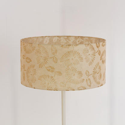 Drum Lamp Shade - P09 - Batik Peony on Natural, 40cm(d) x 20cm(h)