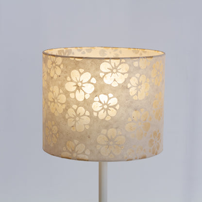 Drum Lamp Shade - P75 ~ Batik Star Flower Natural, 25cm x 20cm