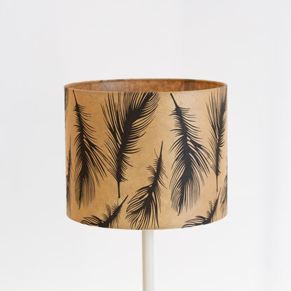 Drum Lamp Shade - B102 - Black Feathers, 25cm x 20cm