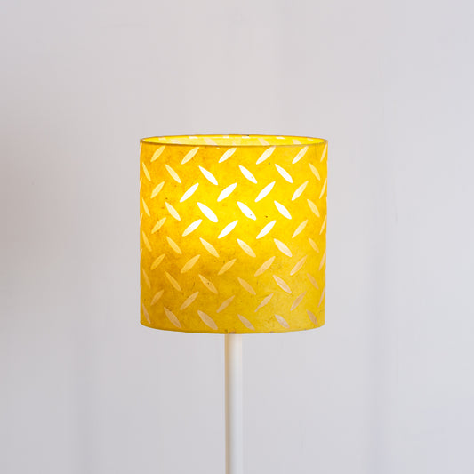 Oval Lamp Shade - P89 ~ Batik Tread Plate Yellow, 20cm(w) x 20cm(h) x 13cm(d)