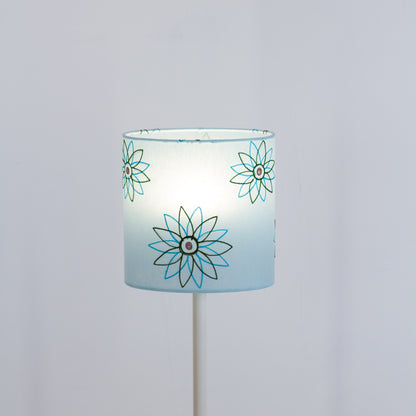 Oval Lamp Shades P45 Embroidered Aqua