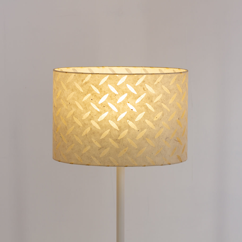 Oval Lamp Shade - P10 - Batik Tread Plate Natural, 30cm(w) x 20cm(h) x 22cm(d)