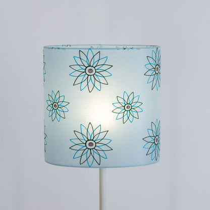 Oval Lamp Shades P45 Embroidered Aqua