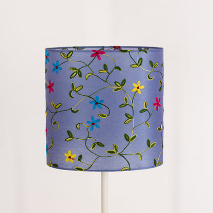 Oval Lamp Shades P46 ~ Embroidered Evening Blue