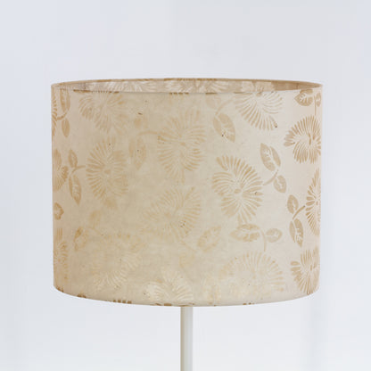 Oval Lamp Shade - P09 - Batik Peony on Natural, 40cm(w) x 30cm(h) x 30cm(d)