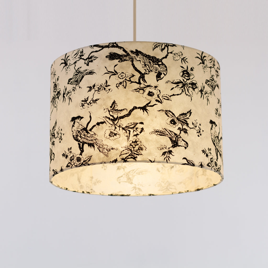 Drum Lamp Shade - P41 - Oriental Birds, 30cm(d) x 20cm(h)