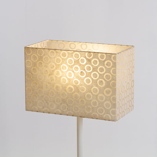 Rectangle Lamp Shade - P74 - Batik Natural Circles, 30cm(w) x 20cm(h) x 15cm(d)