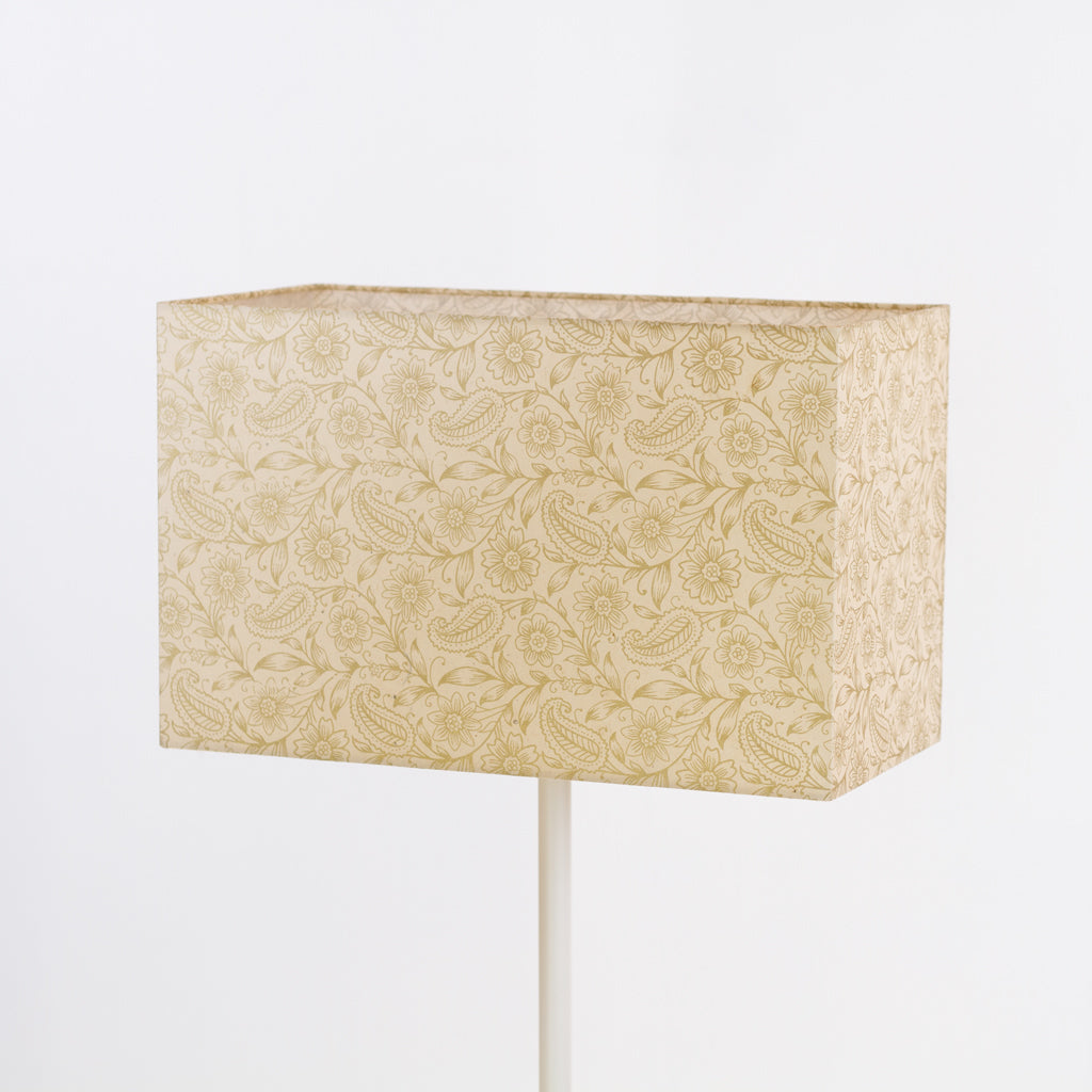 Rectangle Lamp Shade - P69 - Garden Gold on Natural, 40cm(w) x 20cm(h) x 20cm(d)