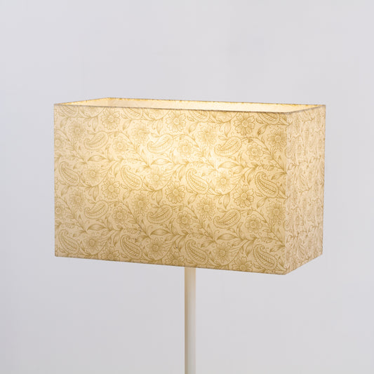 Rectangle Lamp Shade - P69 - Garden Gold on Natural, 40cm(w) x 20cm(h) x 20cm(d)